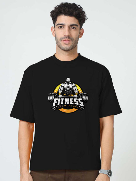 Printed Oversized Fitness One More Rep T-Shirt