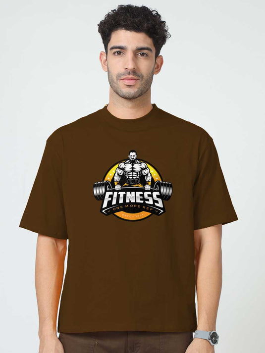 Printed Oversized Fitness One More Rep T-Shirt