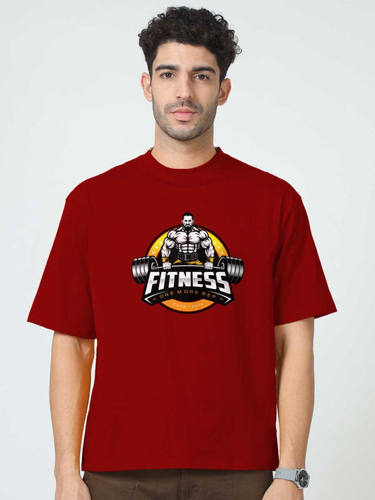 Printed Oversized Fitness One More Rep T-Shirt