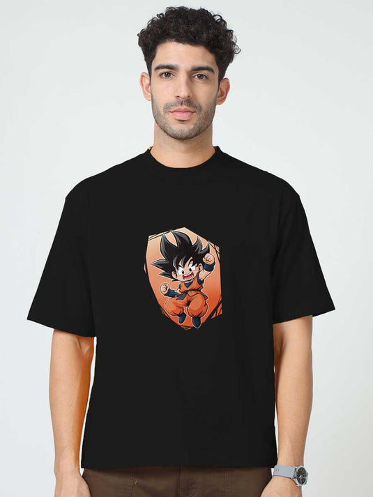 Printed Oversized Anime Goku T-Shirt