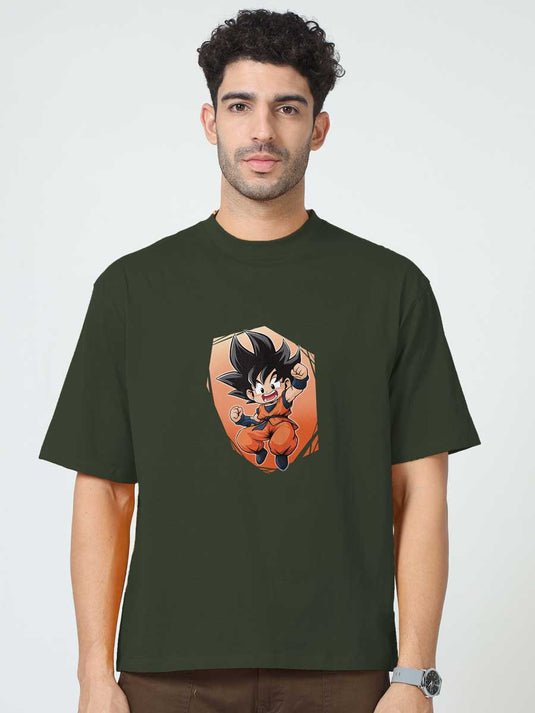 Printed Oversized Anime Goku T-Shirt