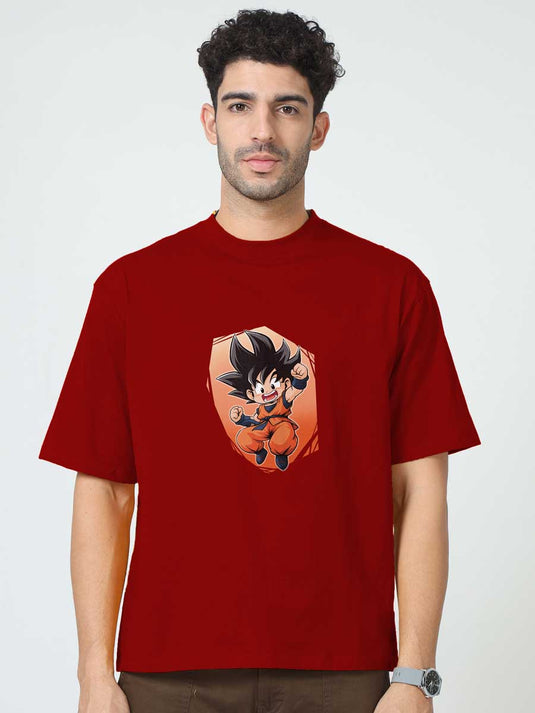 Printed Oversized Anime Goku T-Shirt