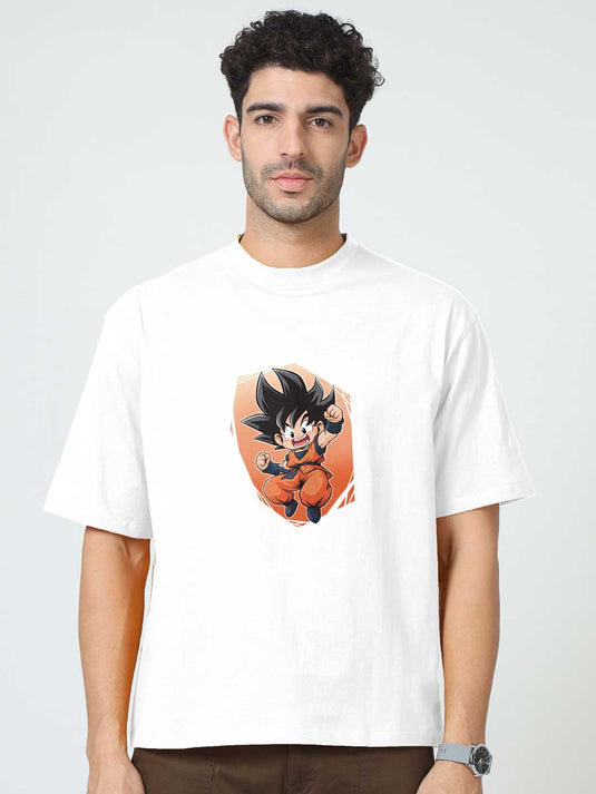 Printed Oversized Anime Goku T-Shirt