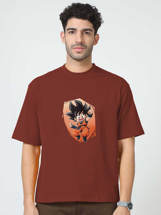 Printed Oversized Anime Goku T-Shirt