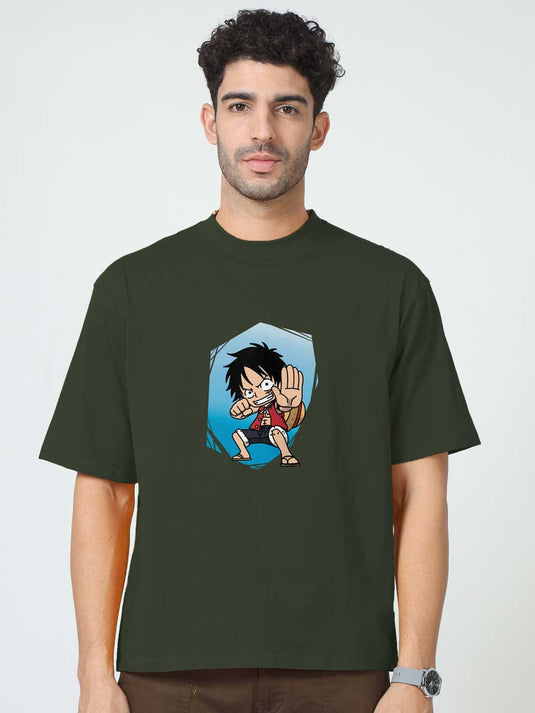 Printed Oversized Anime Luffy 1 T-Shirt