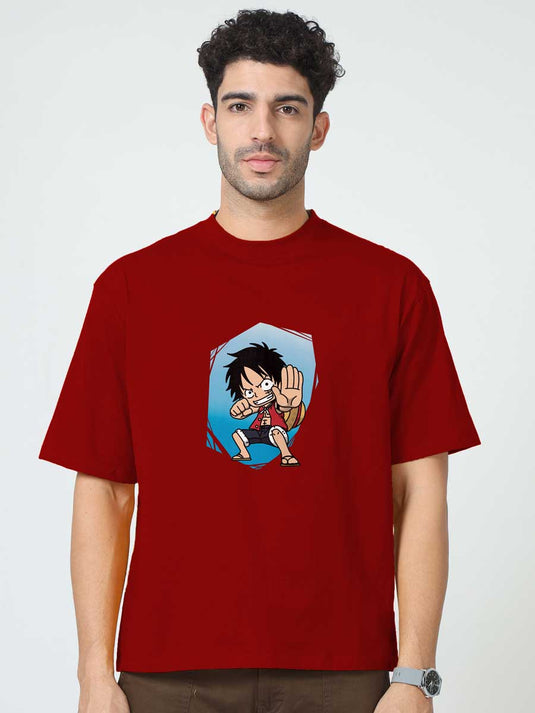 Printed Oversized Anime Luffy 1 T-Shirt