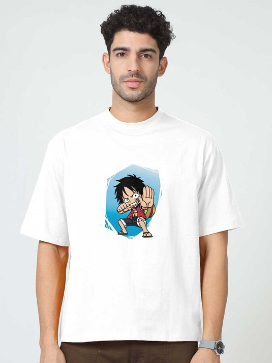 Printed Oversized Anime Luffy 1 T-Shirt