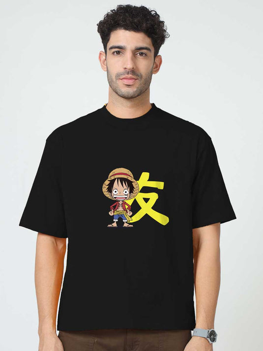 Printed Oversized Anime Luffy 2 T-Shirt