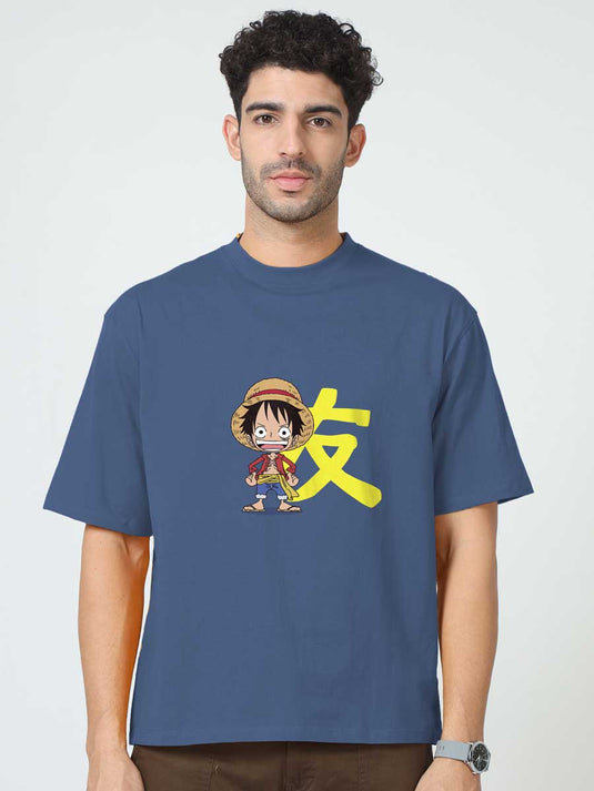 Printed Oversized Anime Luffy 2 T-Shirt