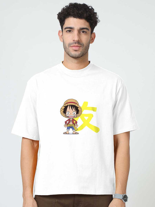 Printed Oversized Anime Luffy 2 T-Shirt