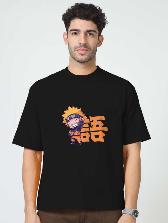 Printed Oversized Anime Naruto T-Shirt