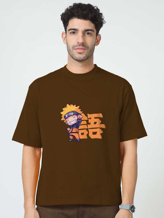 Printed Oversized Anime Naruto T-Shirt