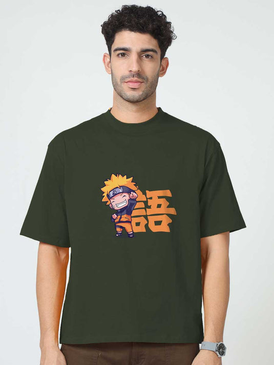 Printed Oversized Anime Naruto T-Shirt