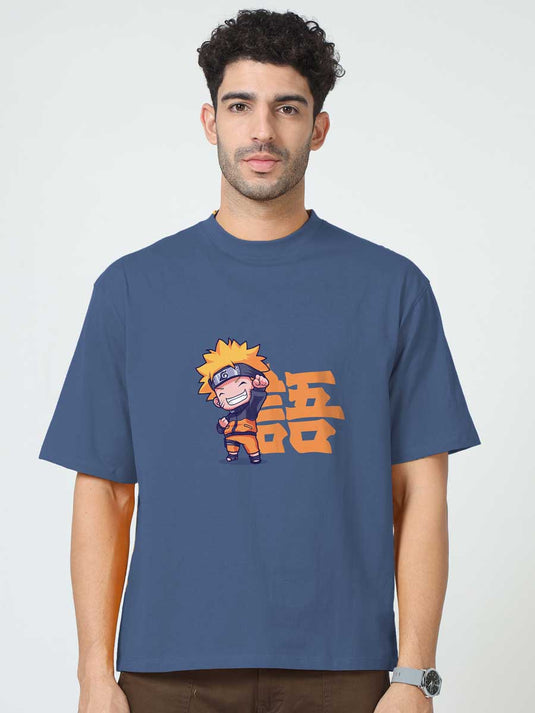 Printed Oversized Anime Naruto T-Shirt