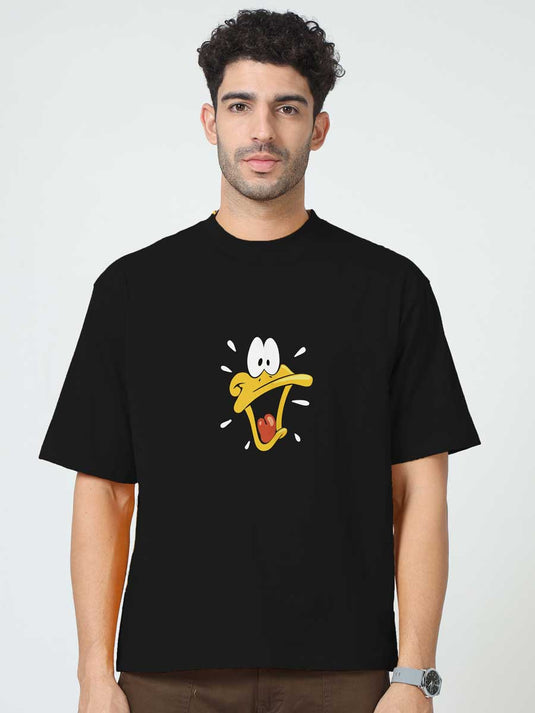 Printed Oversized Cartoon Daffy Duck 1 T-Shirt