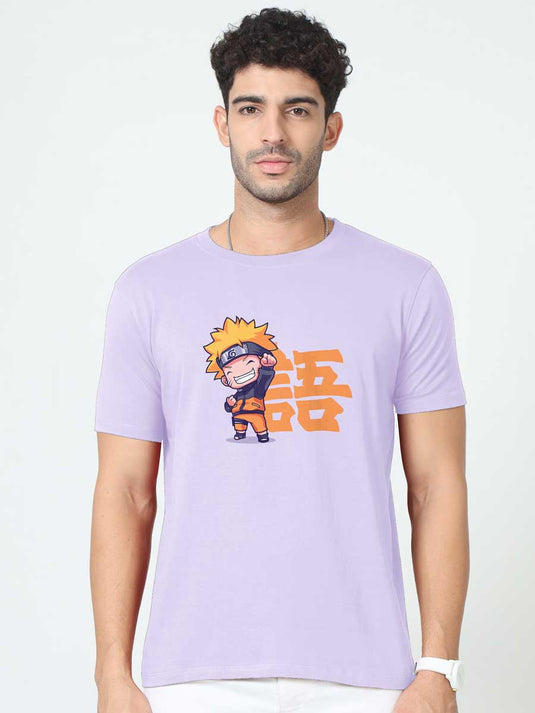 Printed Round Neck Anime Naruto T-Shirt