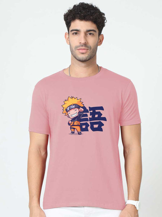 Printed Round Neck Anime Naruto T-Shirt