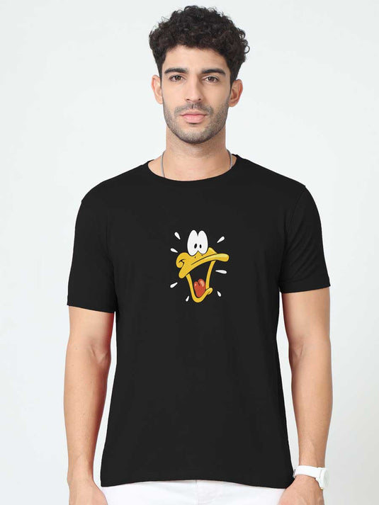 Printed Round Neck Cartoon Daffy Duck 1 T-Shirt