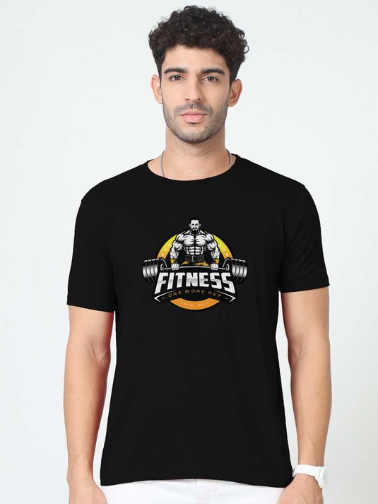 Printed Round Neck Fitness - One More Rep T-Shirt