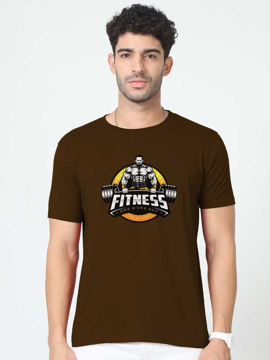 Printed Round Neck Fitness - One More Rep T-Shirt