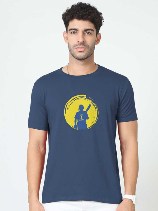 Printed Round Neck IPL Dhoni T-Shirt