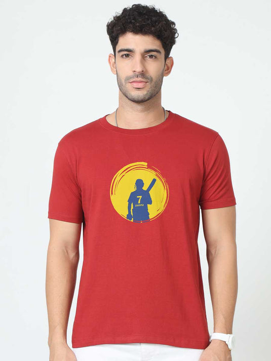 Printed Round Neck IPL Dhoni T-Shirt