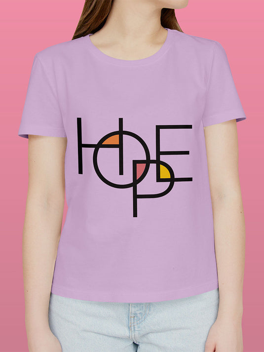 Printed Round Neck Self Love Hope-T-Shirt